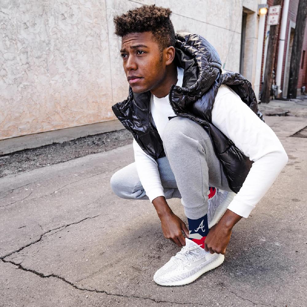 For Bare Feet Atlanta Braves Breakout Premium Crew Socks Atlanta Braves Breakout Premium Crew Socks