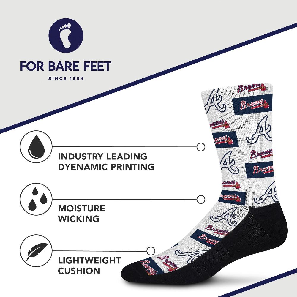 For Bare Feet Atlanta Braves Poster Print Socks Atlanta Braves Poster Print Socks