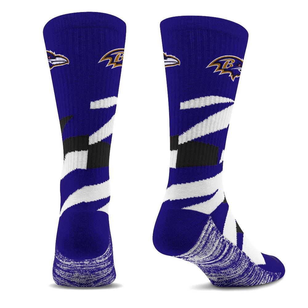 For Bare Feet Baltimore Ravens Breakout Premium Crew Socks Baltimore Ravens Breakout Premium Crew Socks