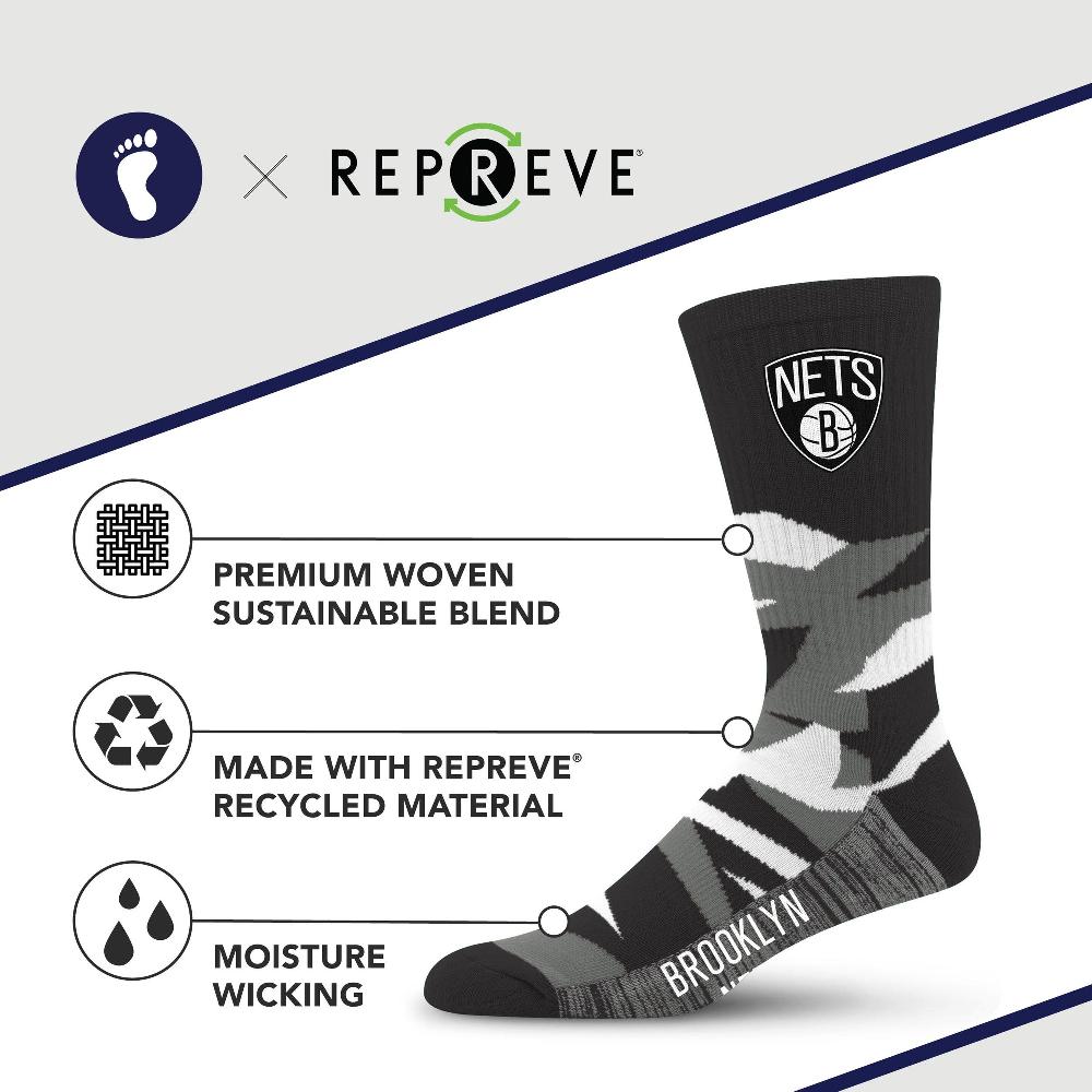 For Bare Feet Brooklyn Nets Breakout Premium Crew Socks Brooklyn Nets Breakout Premium Crew Socks