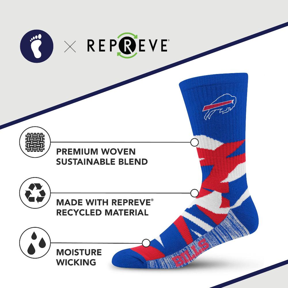 For Bare Feet Buffalo Bills Breakout Premium Crew Socks Buffalo Bills Breakout Premium Crew Socks