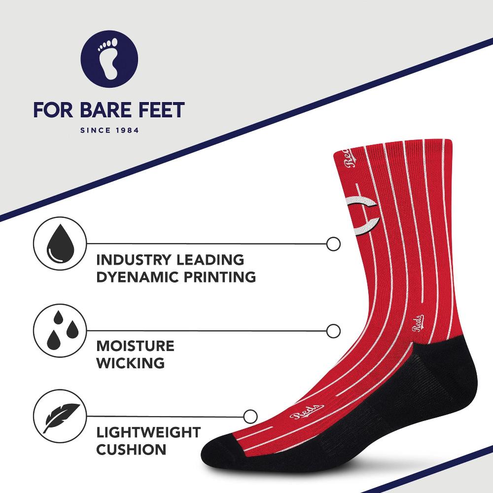 For Bare Feet Cincinnati Reds Pinstripe Socks Cincinnati Reds Pinstripe Socks