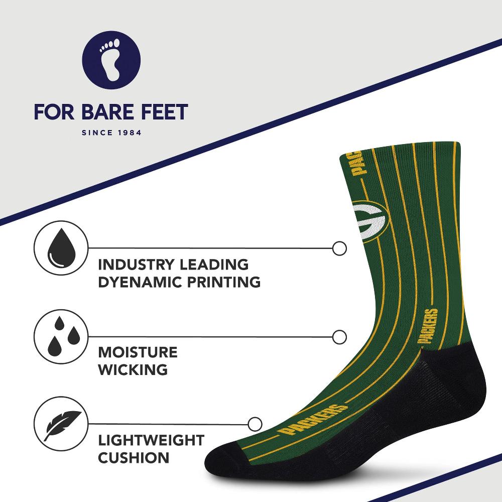 For Bare Feet Green Bay Packers Pinstripe Green Bay Packers Pinstripe