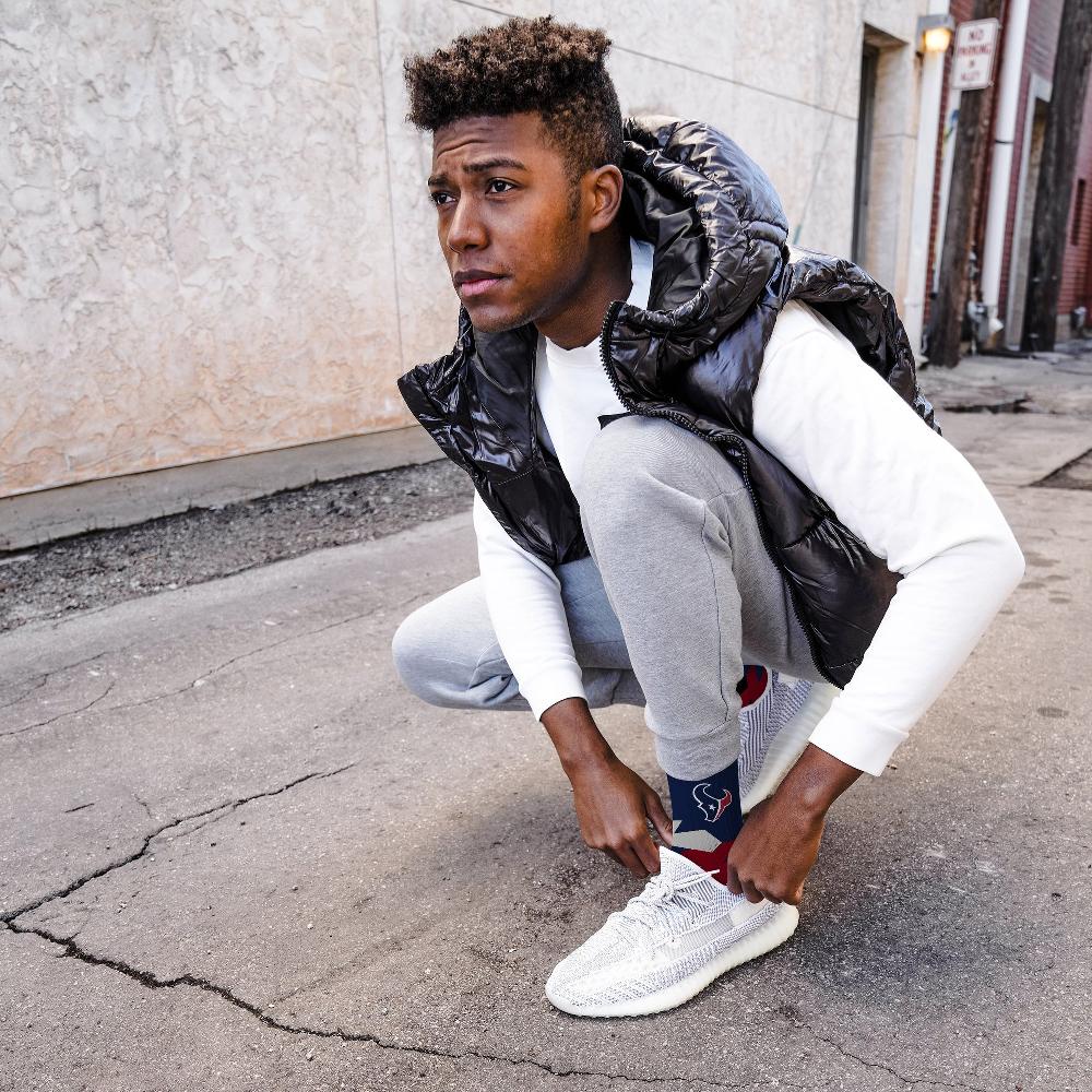 For Bare Feet Houston Texans Breakout Premium Crew Socks Houston Texans Breakout Premium Crew Socks