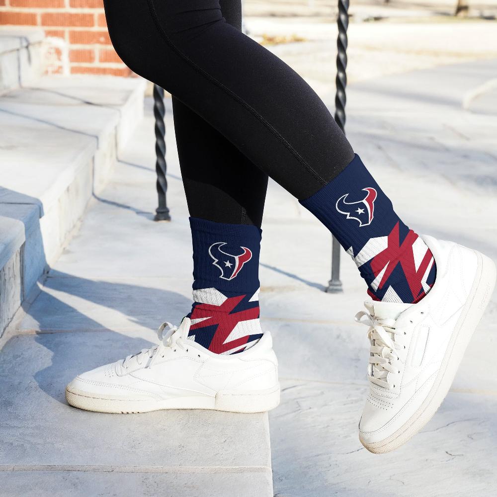 For Bare Feet Houston Texans Breakout Premium Crew Socks Houston Texans Breakout Premium Crew Socks