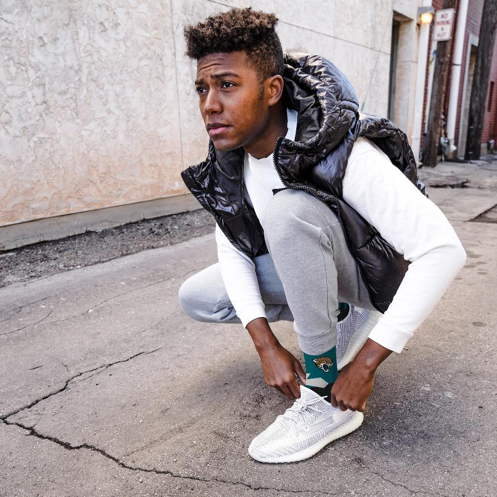 For Bare Feet Jacksonville Jaguars Breakout Premium Crew Socks Jacksonville Jaguars Breakout Premium Crew Socks