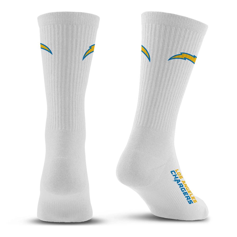 For Bare Feet Los Angeles Chargers Refresh Premium Crew Socks Los Angeles Chargers Refresh Premium Crew Socks