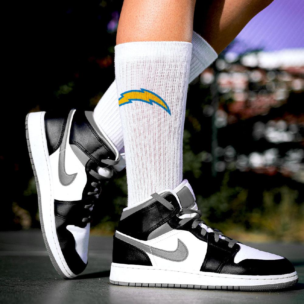 For Bare Feet Los Angeles Chargers Refresh Premium Crew Socks Los Angeles Chargers Refresh Premium Crew Socks