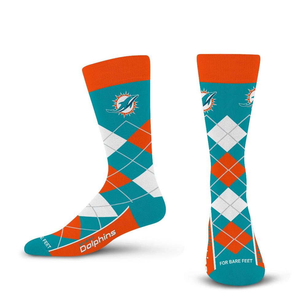 for bare feet Miami Dolphins Argyle Remix Miami Dolphins Argyle Remix