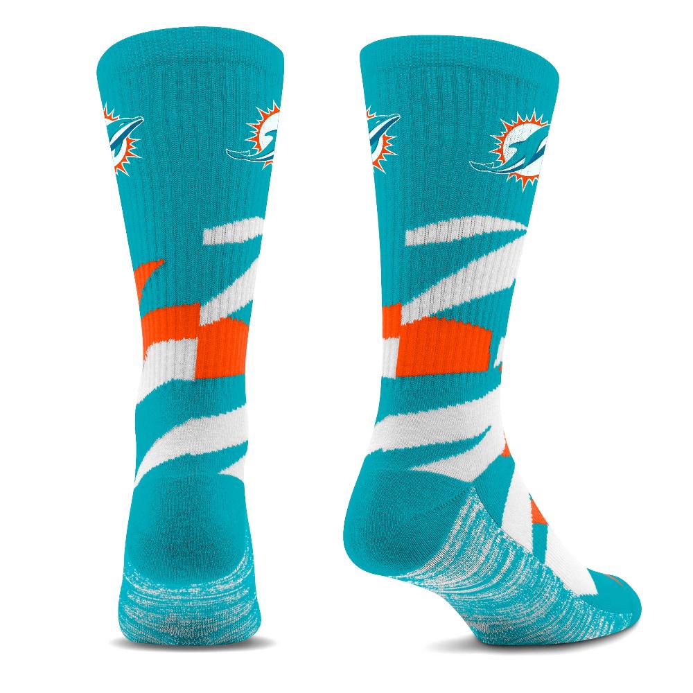 For Bare Feet Miami Dolphins Breakout Premium Crew Socks Miami Dolphins Breakout Premium Crew Socks