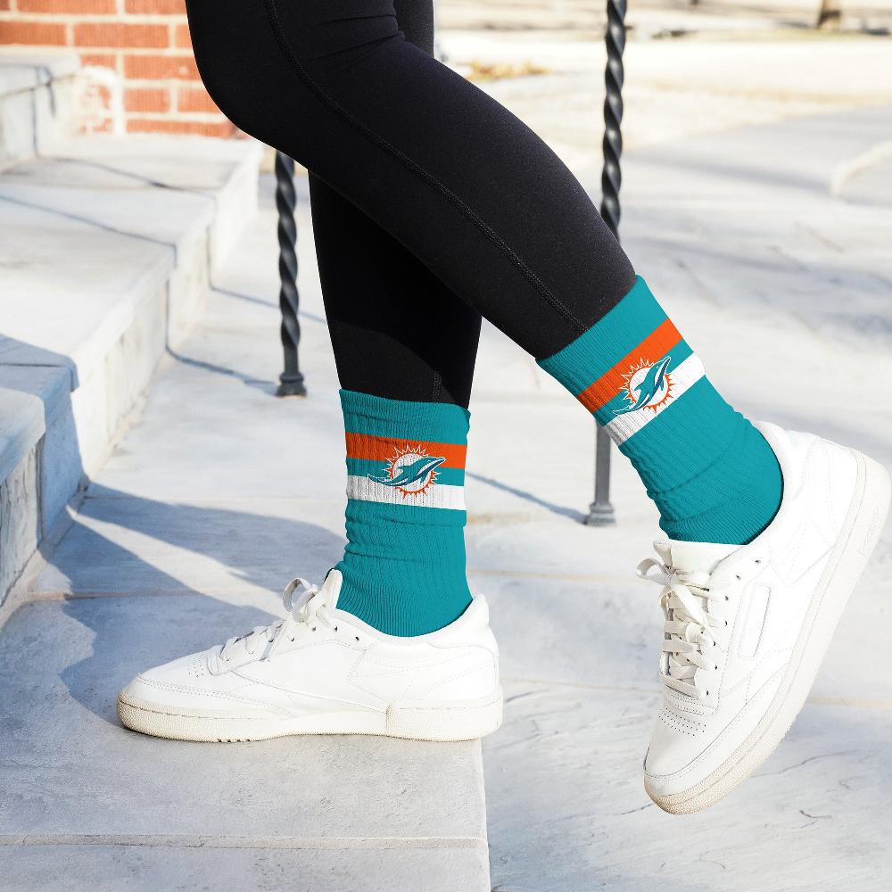 For Bare Feet Miami Dolphins Legend Premium Crew Socks Miami Dolphins Legend Premium Crew Socks