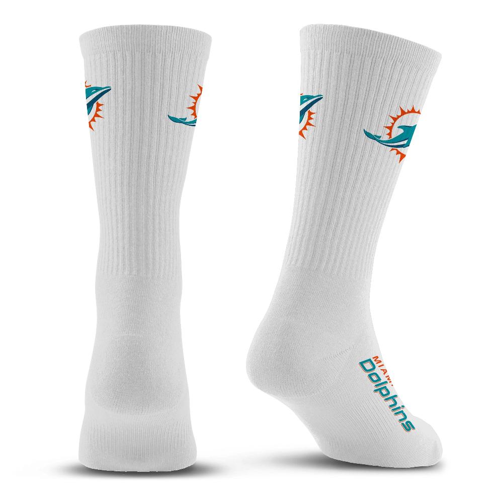 For Bare Feet Miami Dolphins Refresh Premium Crew Socks Miami Dolphins Refresh Premium Crew Socks