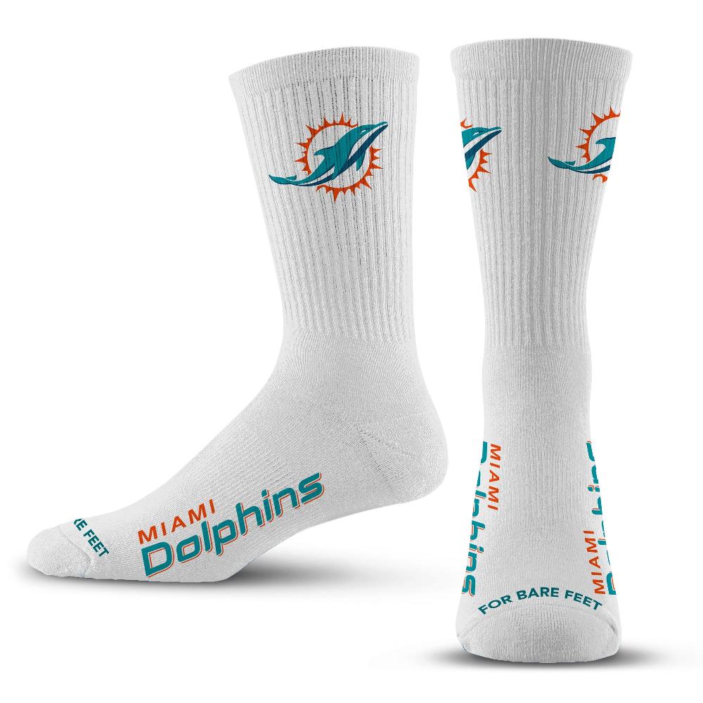 for bare feet Miami Dolphins Refresh Premium Crew Socks Miami Dolphins Refresh Premium Crew Socks