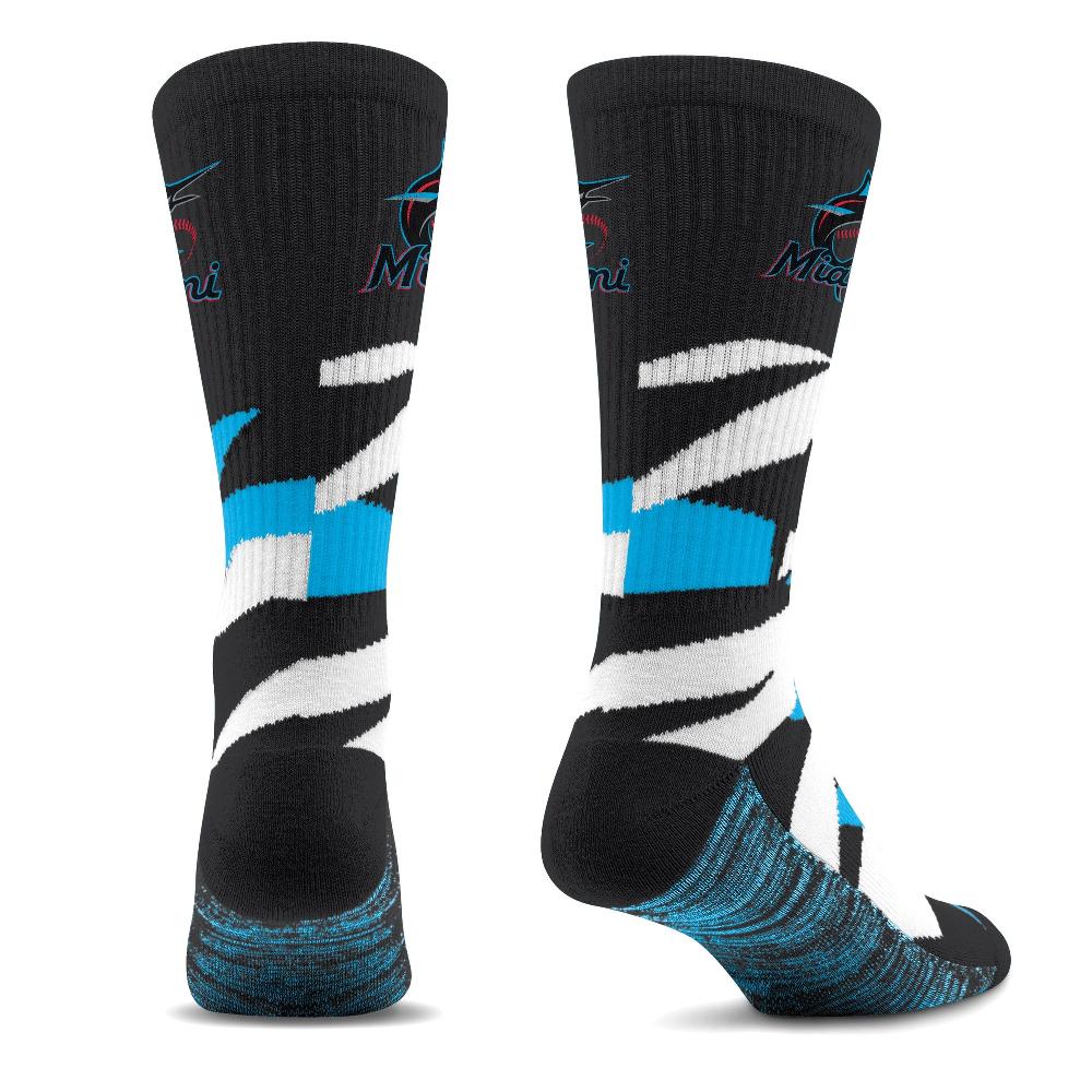 For Bare Feet Miami Marlins Breakout Premium Crew Socks Miami Marlins Breakout Premium Crew Socks