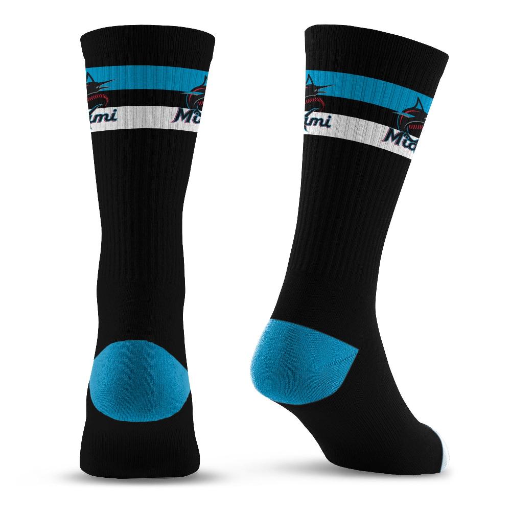 For Bare Feet Miami Marlins Legend Premium Crew Socks Miami Marlins Legend Premium Crew Socks