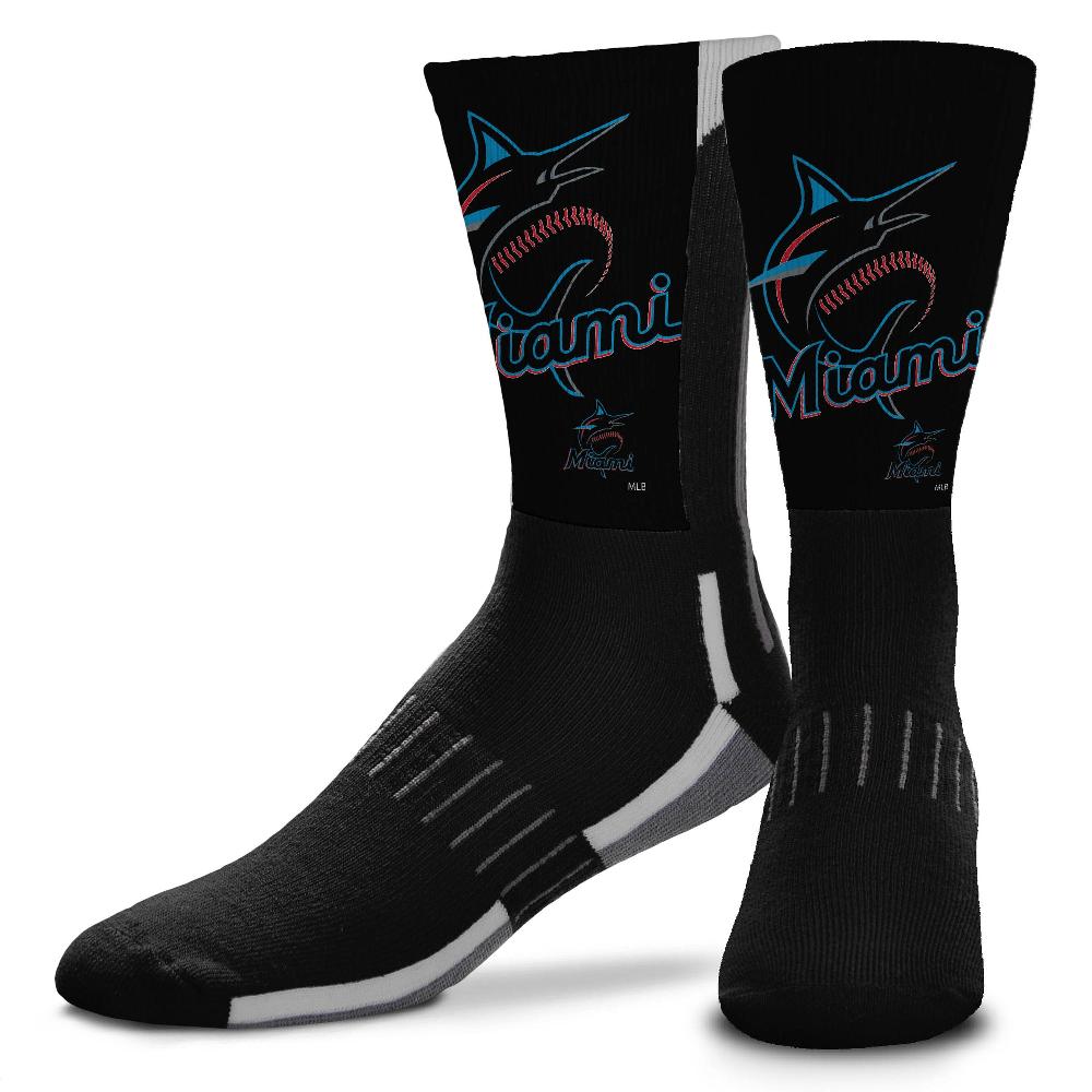 for bare feet Miami Marlins Phenom Curve Socks Miami Marlins Phenom Curve Socks