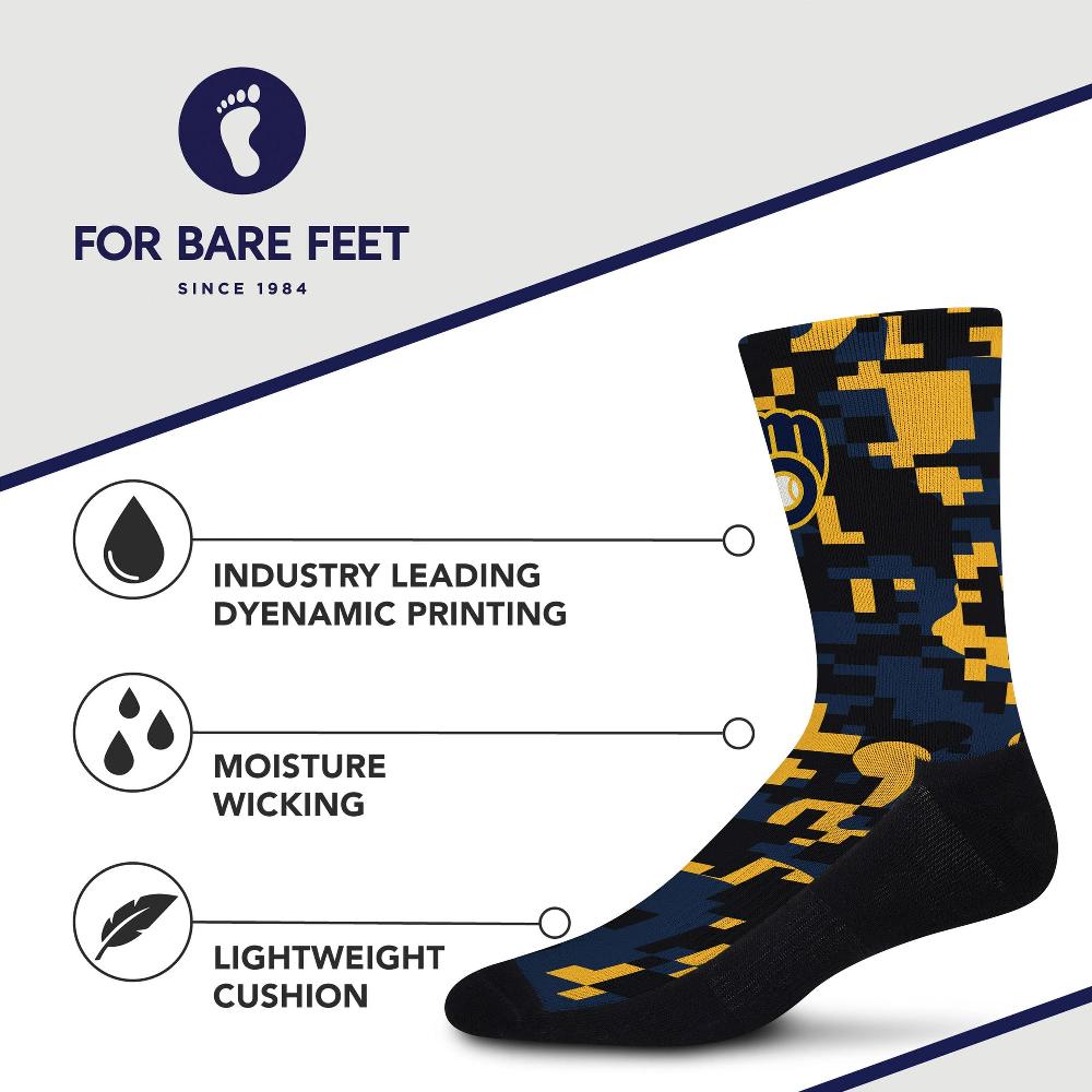 For Bare Feet Milwaukee Brewers Digi Socks Milwaukee Brewers Digi Socks