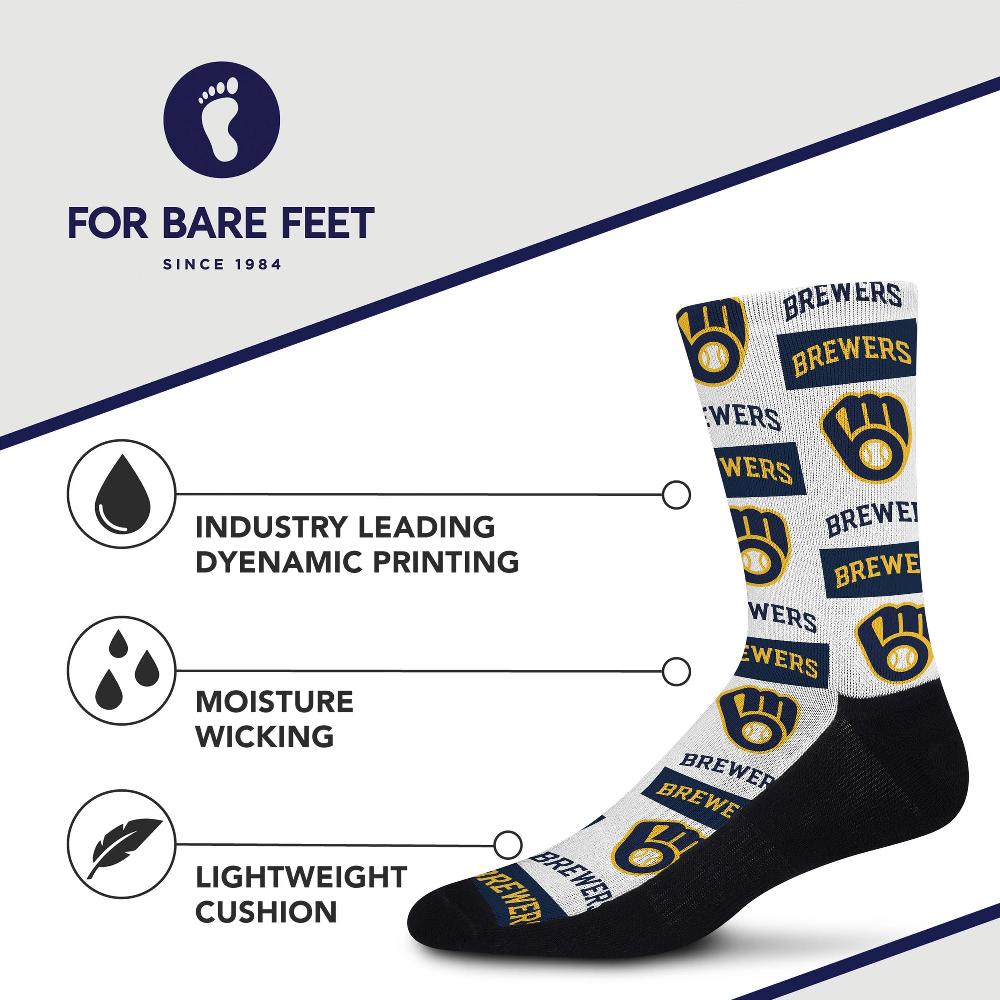 For Bare Feet Milwaukee Brewers Poster Print Socks Milwaukee Brewers Poster Print Socks