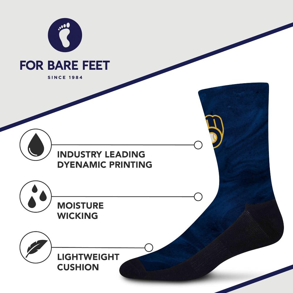 For Bare Feet Milwaukee Brewers Smoky Haze Socks Milwaukee Brewers Smoky Haze Socks