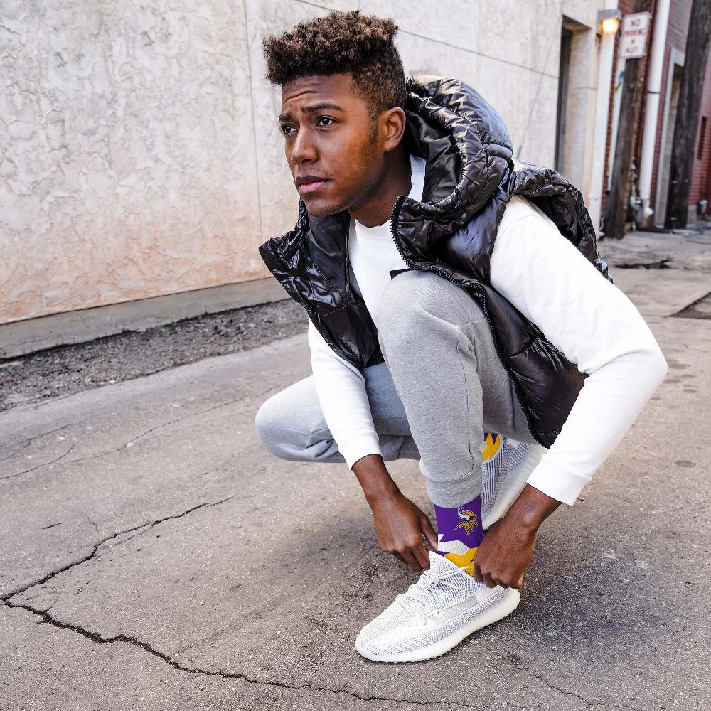 For Bare Feet Minnesota Vikings Breakout Premium Crew Socks Minnesota Vikings Breakout Premium Crew Socks