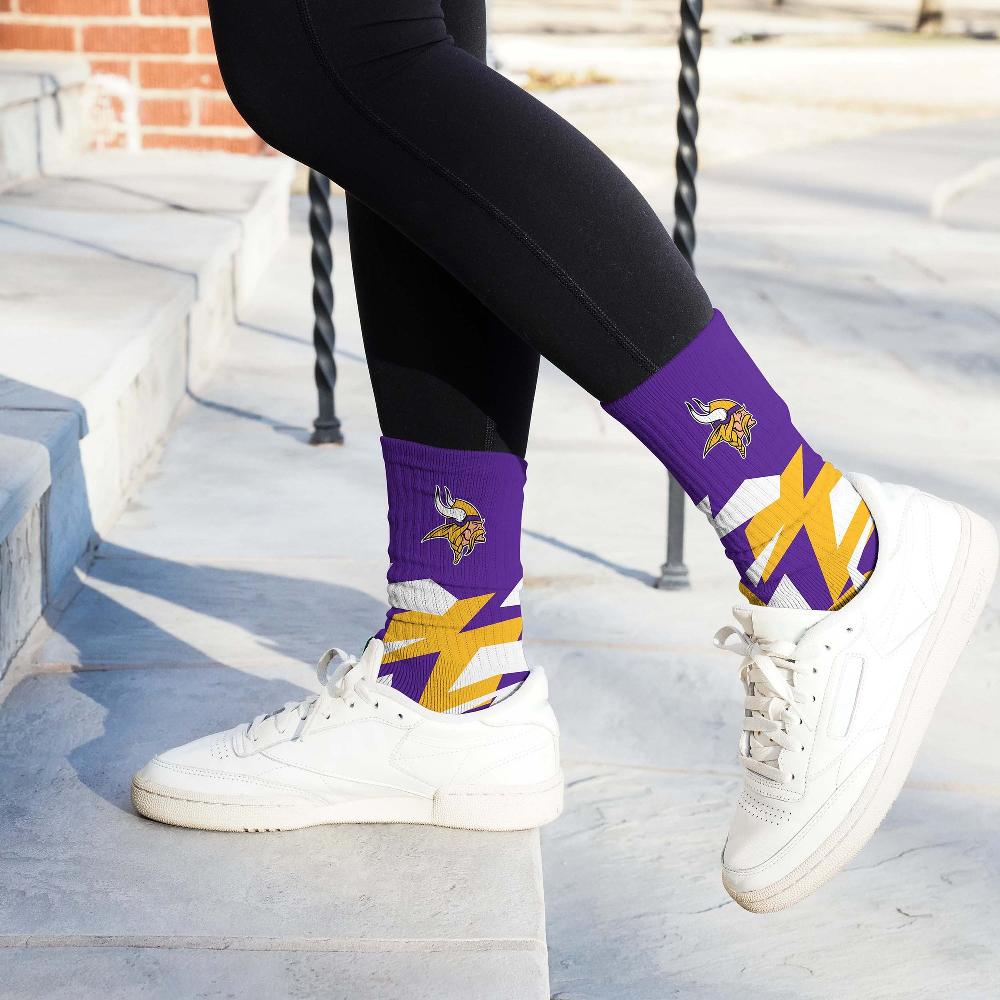 For Bare Feet Minnesota Vikings Breakout Premium Crew Socks Minnesota Vikings Breakout Premium Crew Socks