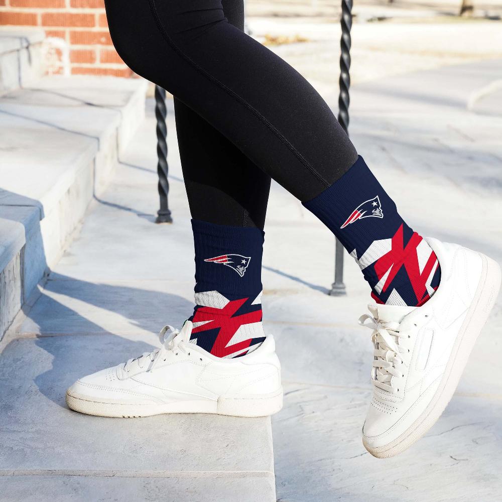 For Bare Feet New England Patriots Breakout Premium Crew Socks New England Patriots Breakout Premium Crew Socks