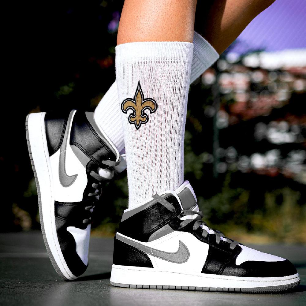 For Bare Feet New Orleans Saints Refresh Premium Crew Socks New Orleans Saints Refresh Premium Crew Socks