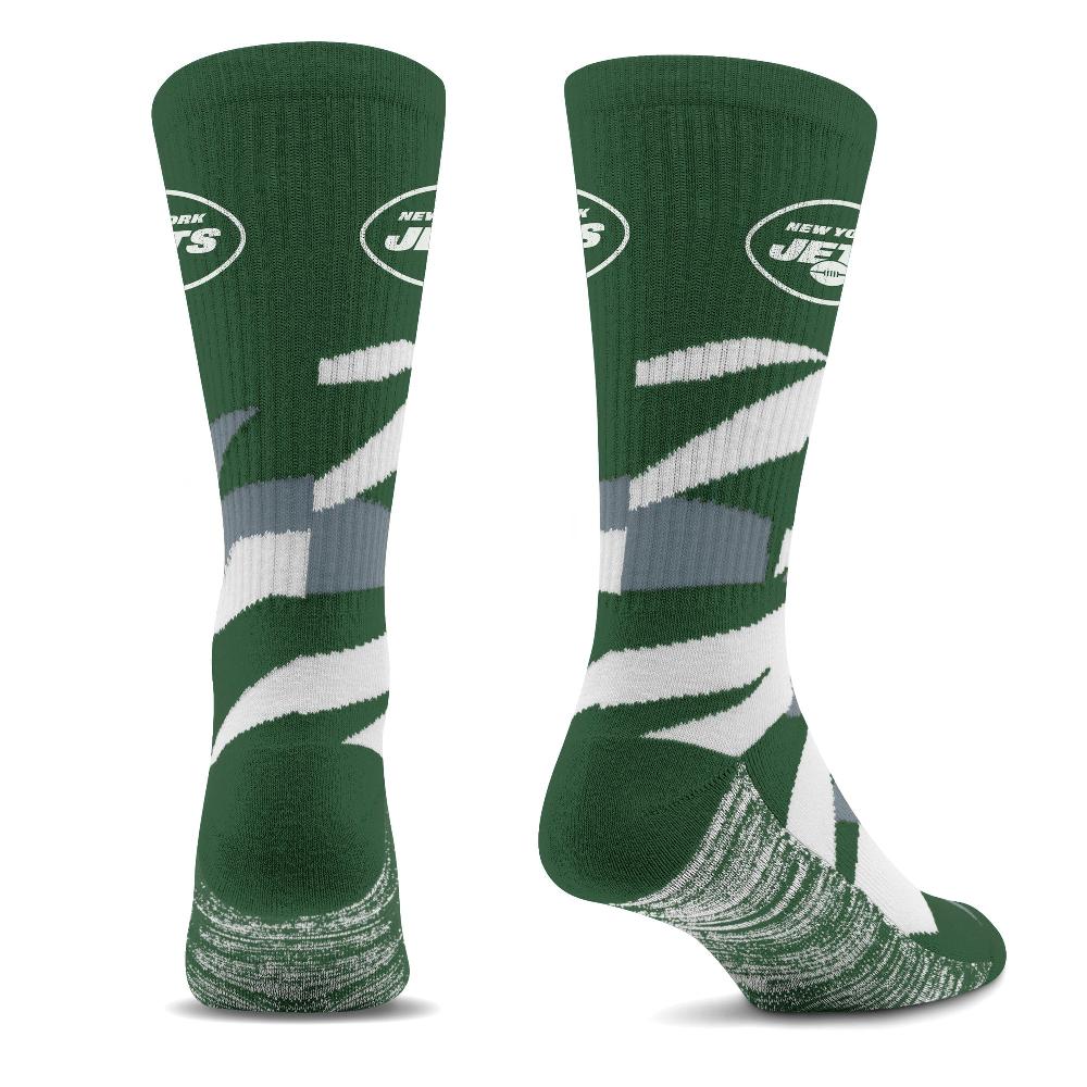 For Bare Feet New York Jets Breakout Premium Crew Socks New York Jets Breakout Premium Crew Socks