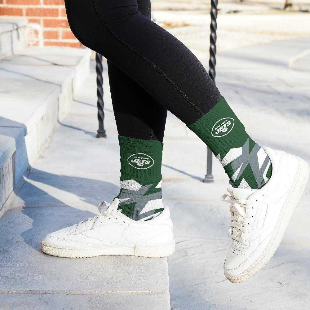 For Bare Feet New York Jets Breakout Premium Crew Socks New York Jets Breakout Premium Crew Socks