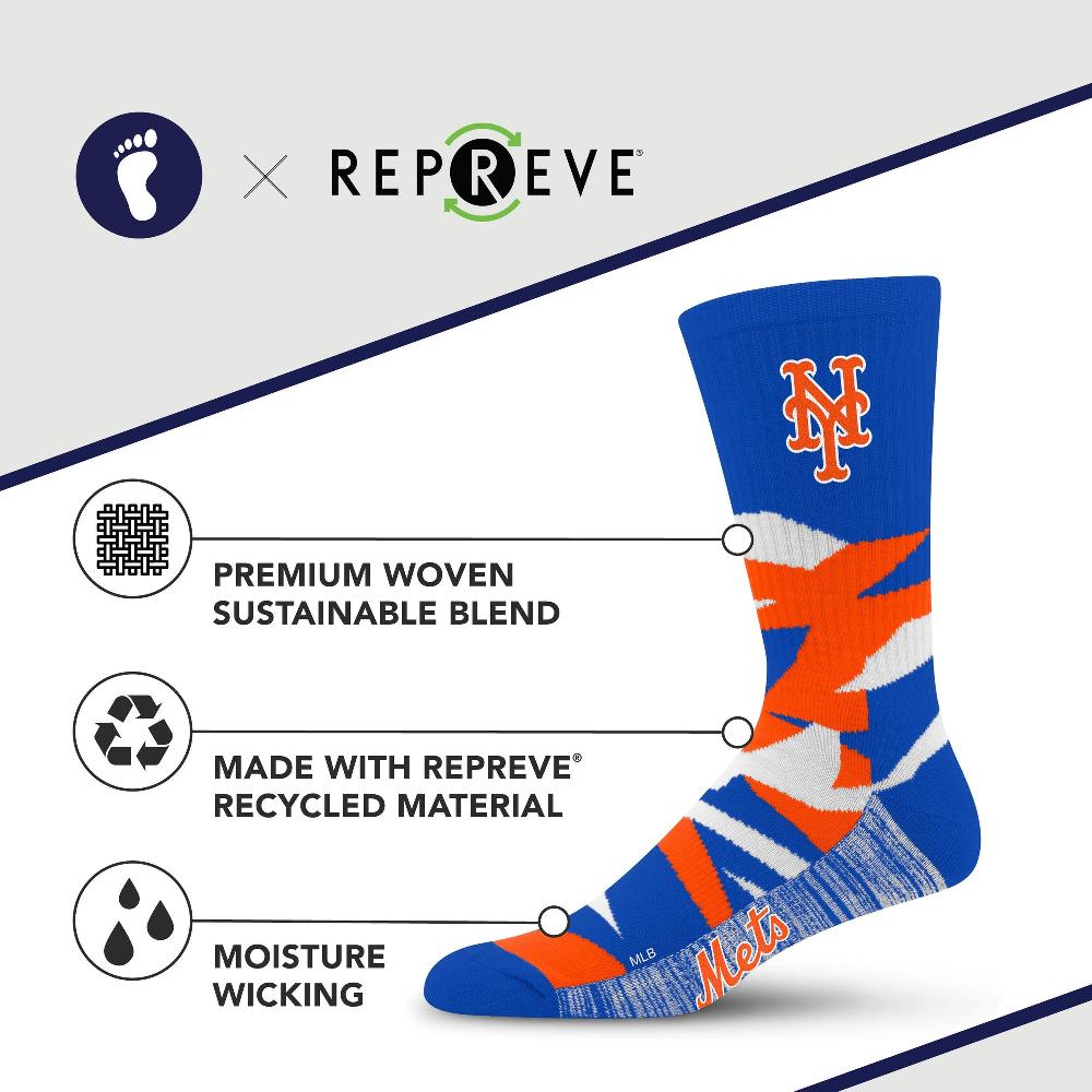 For Bare Feet New York Mets Breakout Premium Crew Socks New York Mets Breakout Premium Crew Socks