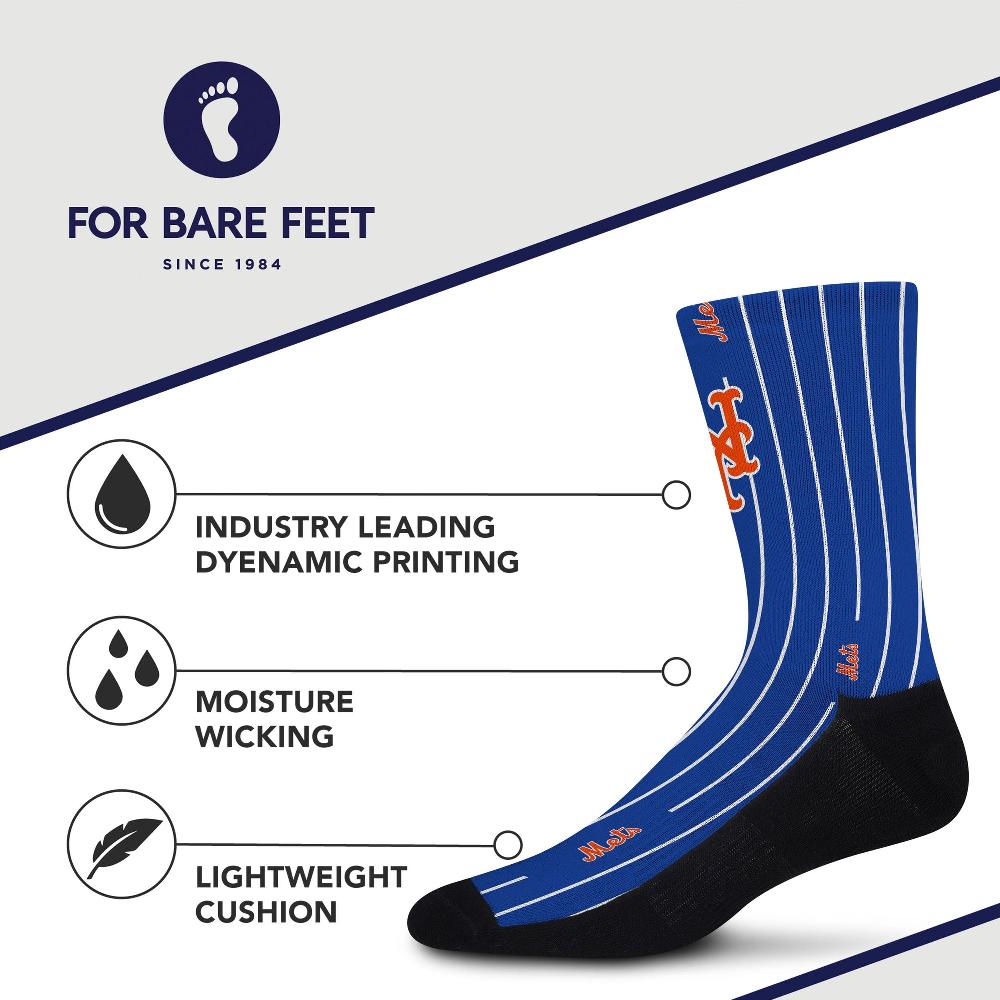 For Bare Feet New York Mets Pinstripe Socks New York Mets Pinstripe Socks
