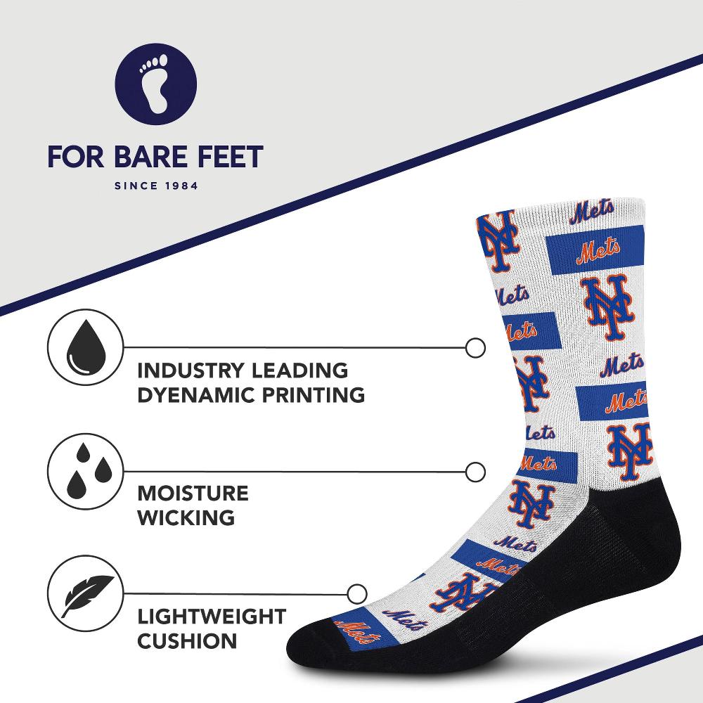 For Bare Feet New York Mets Poster Print Socks New York Mets Poster Print Socks