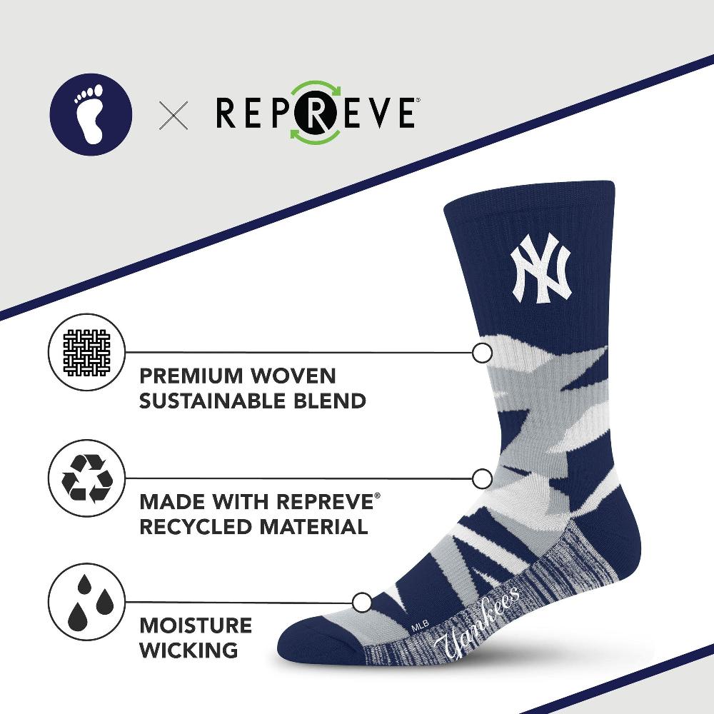 For Bare Feet New York Yankees Breakout Premium Crew Socks New York Yankees Breakout Premium Crew Socks
