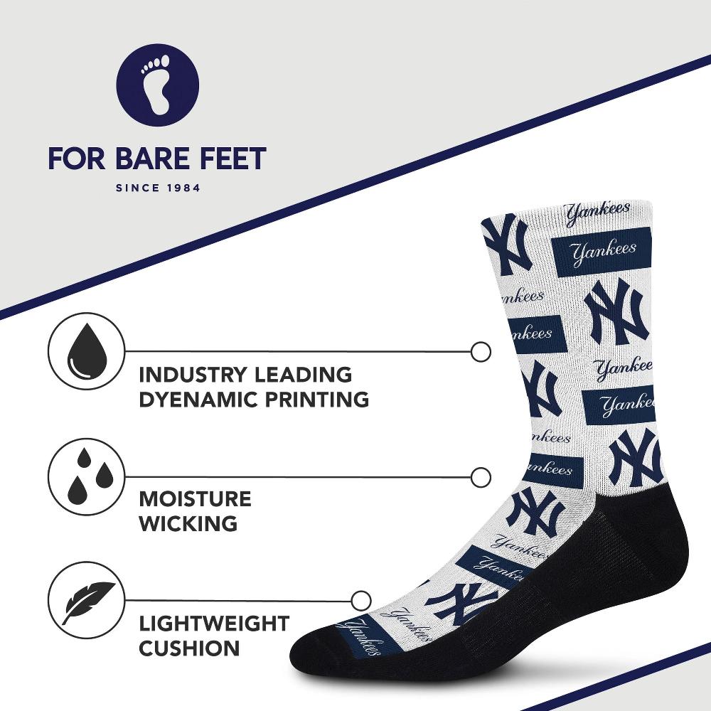 For Bare Feet New York Yankees Poster Print Socks New York Yankees Poster Print Socks