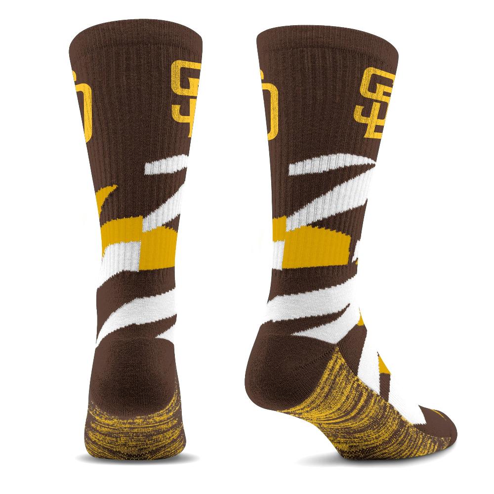 For Bare Feet San Diego Padres Breakout Premium Crew Socks San Diego Padres Breakout Premium Crew Socks