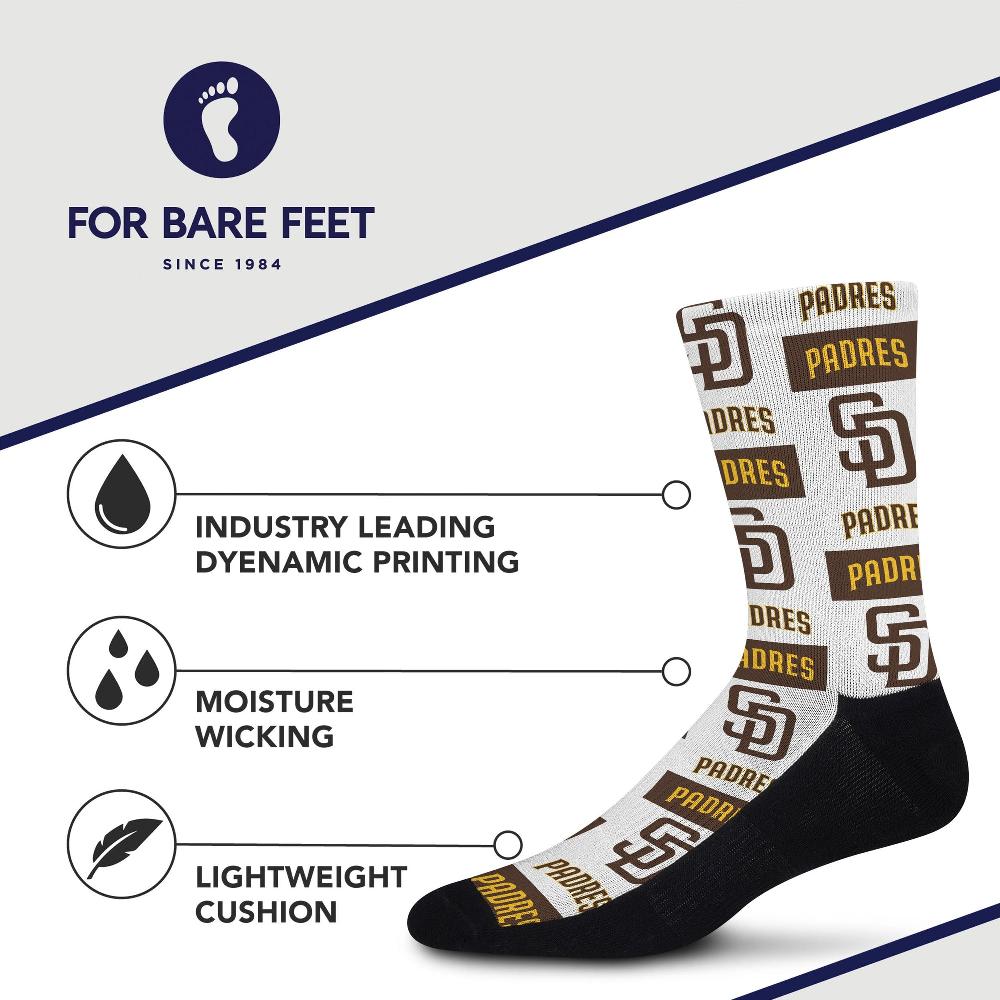 For Bare Feet San Diego Padres Poster Print Socks San Diego Padres Poster Print Socks