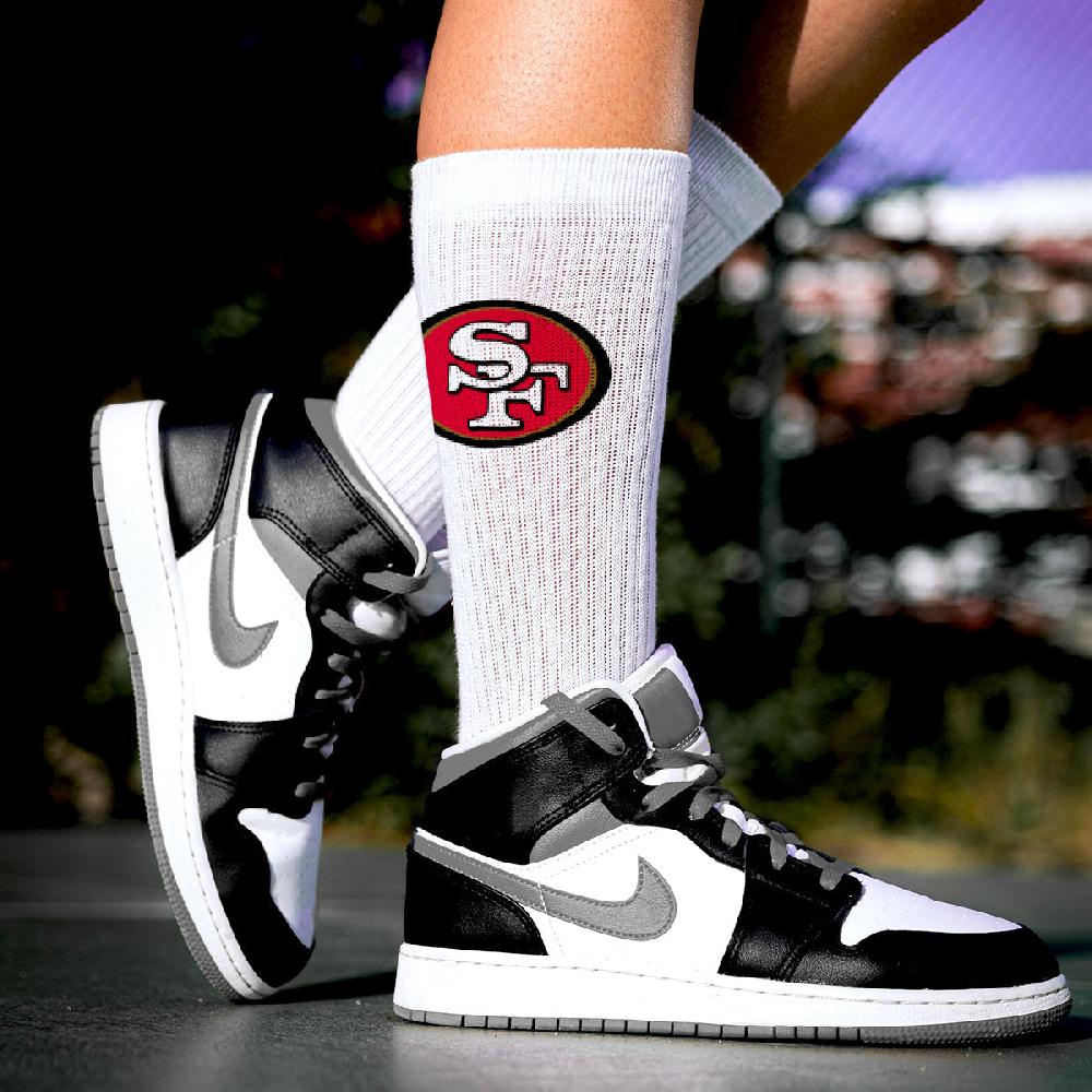For Bare Feet San Francisco 49Ers Refresh Premium Crew Socks San Francisco 49Ers Refresh Premium Crew Socks