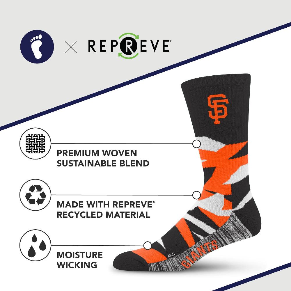 For Bare Feet San Francisco Giants Breakout Premium Crew Socks San Francisco Giants Breakout Premium Crew Socks