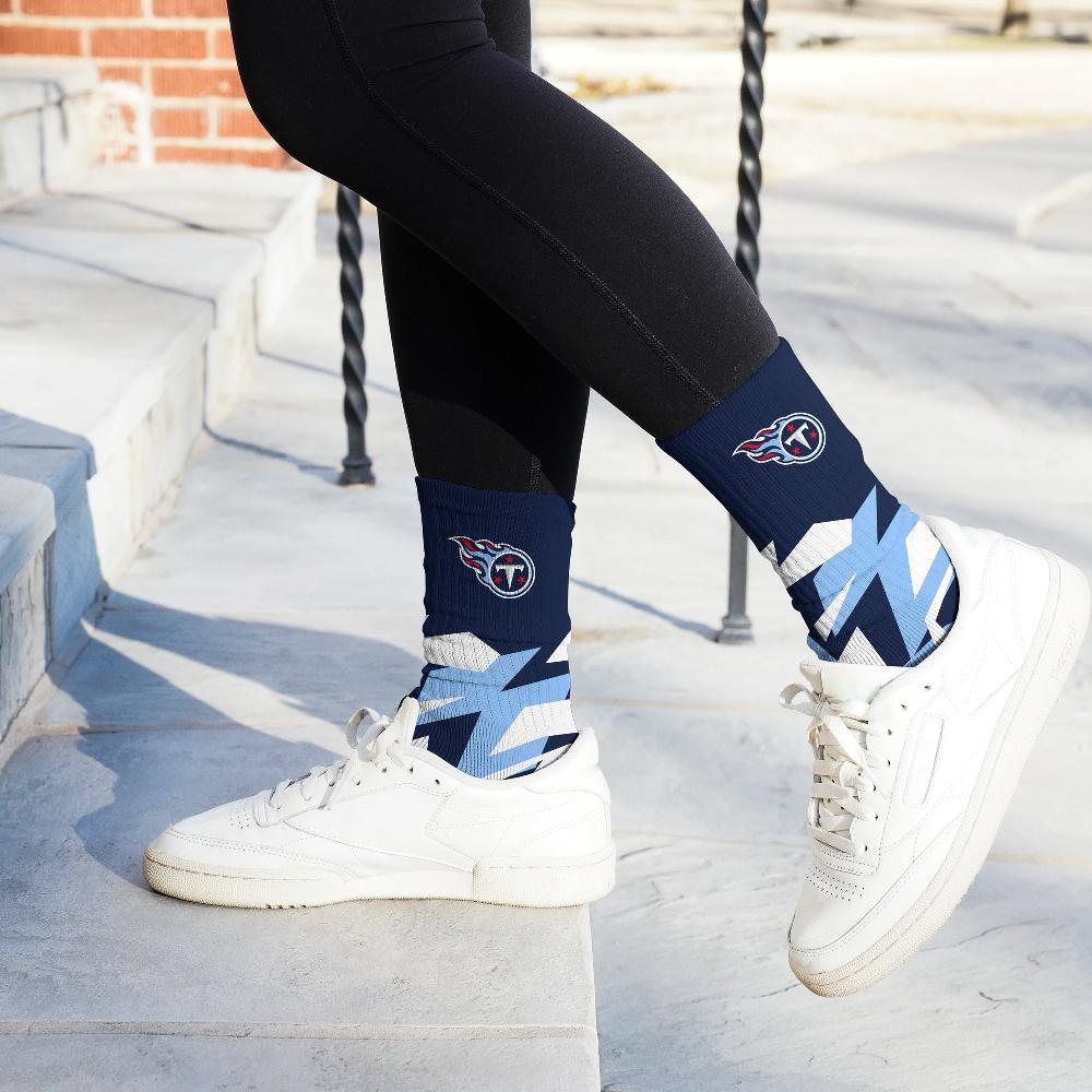 For Bare Feet Tennessee Titans Breakout Premium Crew Socks Tennessee Titans Breakout Premium Crew Socks