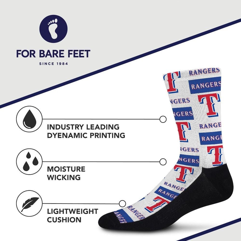 For Bare Feet Texas Rangers Poster Print Socks Texas Rangers Poster Print Socks