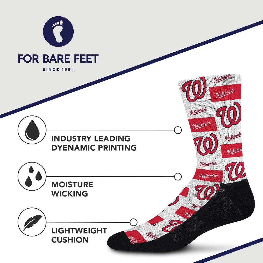 For Bare Feet Washington Nationals Poster Print Socks Washington Nationals Poster Print Socks