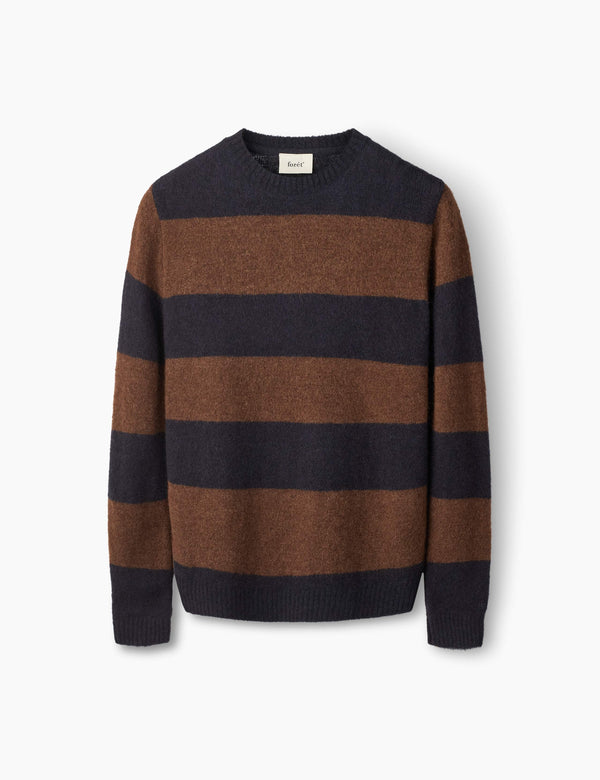 forét ALPINE KNIT - NAVY/DARK BROWN