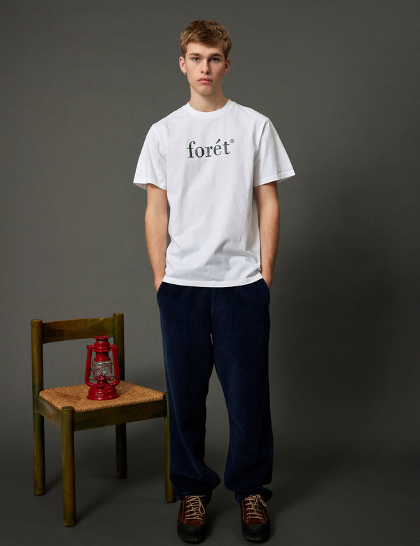 Forét AMBER T-SHIRT - WHITE/DARK GREEN