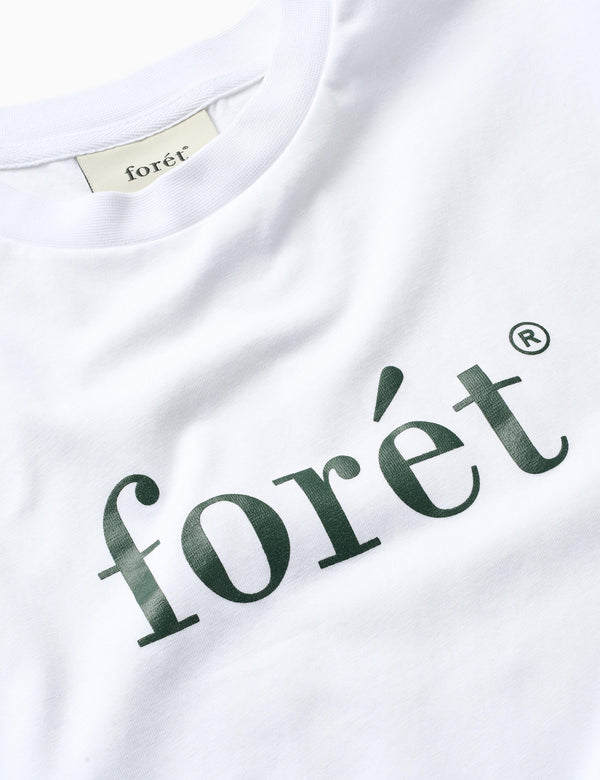 Forét AMBER T-SHIRT - WHITE/DARK GREEN