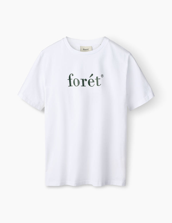forét AMBER T-SHIRT - WHITE/DARK GREEN