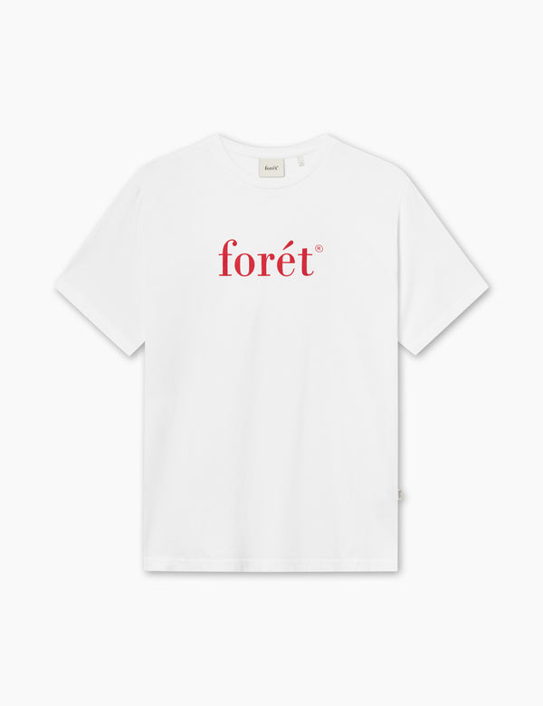 forét AMBER T-SHIRT - WHITE/RED