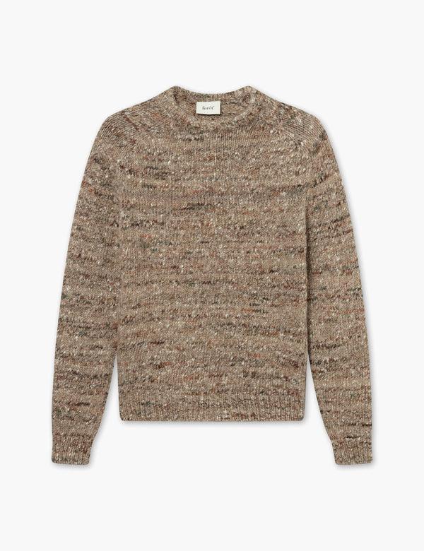 forét ARTIST ALPACA KNIT - KHAKI MELANGÉ