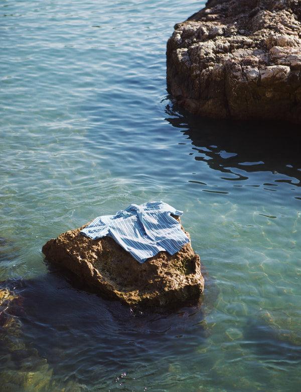 Forét ATLAS POPLIN SHIRT - LIGHT BLUE STRIPE