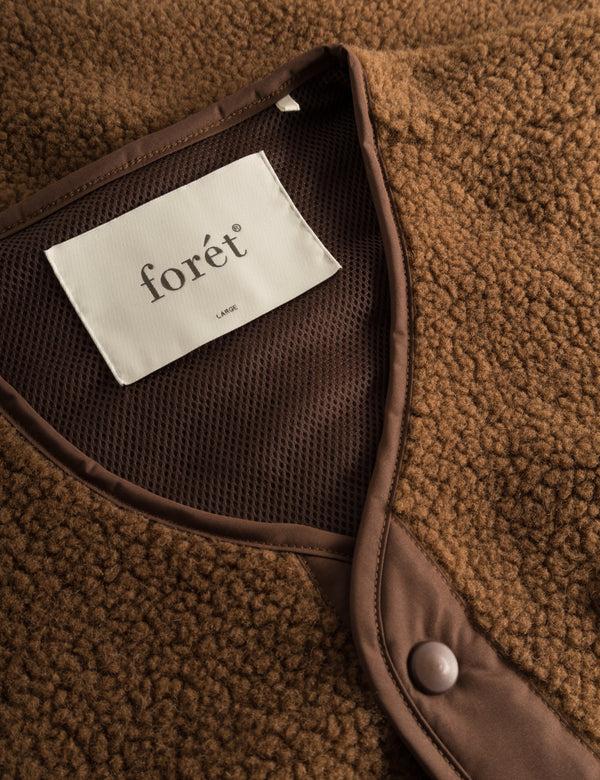 Forét AURA SHERPA FLEECE JACKET - BROWN