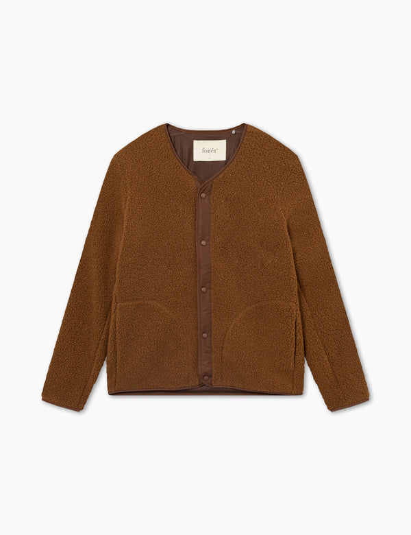 forét AURA SHERPA FLEECE JACKET - BROWN